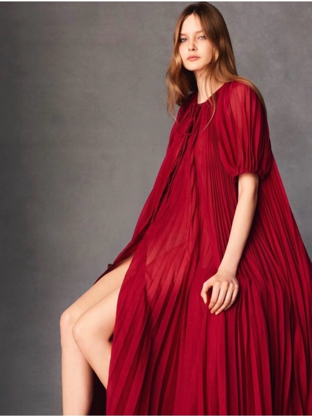 Rebecca taylor pleated gown